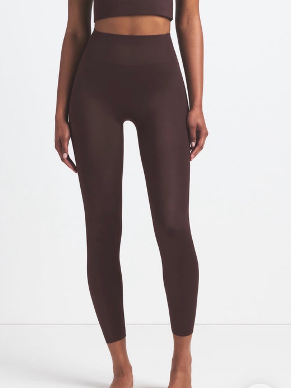 NikeSkims Bonded waist Shine 26” legging S NWT Phoenix Brown (SK261)